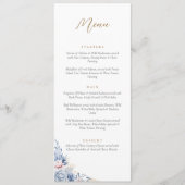 Elegantes Quinceanera Gold Tiara Blumenmenü Menükarte (Vorderseite)