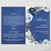 Elegantes Quinceañera Navy und Royal Blue Program (Vorderseite)