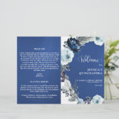 Elegantes Quinceañera Navy und Royal Blue Program (Stehend Vorderseite)