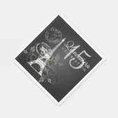 Elegantes Quinceanera Party Paris Black Serviette (Ecke)