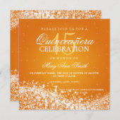 Elegantes Quinceanera Party Sparkling Wave 2 Orang Einladung (Vorne/Hinten)