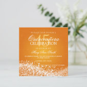 Elegantes Quinceanera Party Sparkling Wave 2 Orang Einladung (Stehend Vorderseite)