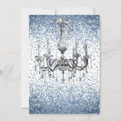 Elegantes Quineanera Glitzer Blue Gown Party Einladung (Rückseite)