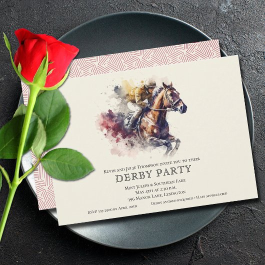 Elegantes Race Horse Derby Party Einladung