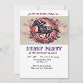 Elegantes Race Horse Derby Party Einladung zum Geb (Vorderseite)