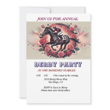 Elegantes Race Horse Derby Party Einladung zum Geb