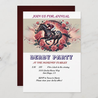 Elegantes Race Horse Derby Party Einladung zum Geb