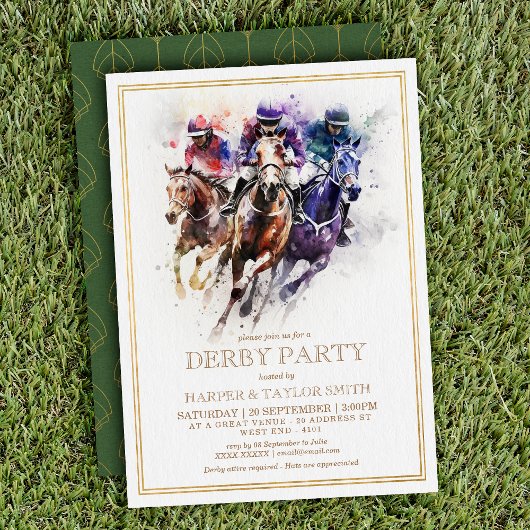 Elegantes Race Horse Derby Party Reiten Einladung