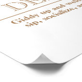 Elegantes Race Horse Derby Party Reiten Poster (Ecke)