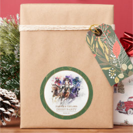 Elegantes Race Horse Derby Party Reiten Runder Aufkleber