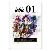 Elegantes Race Horse Derby Party Reiten Tischnummer (Vorderseite)