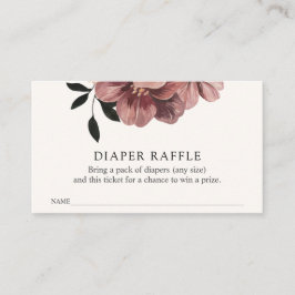 Elegantes Raffle Ticket für das florale Baby-Diape Begleitkarte