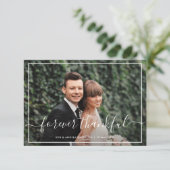 elegantes Rahmen Hochzeit Foto Dankeschön Karte (Stehend Vorderseite)