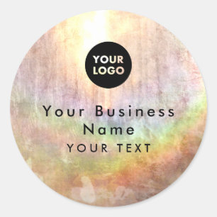 Elegantes Rainbow Beige Tan Business-Logo Runder Aufkleber