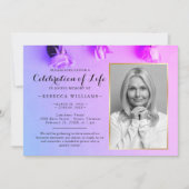 Elegantes Rainbow Floral Foto Feier des Lebens Einladung (Vorderseite)