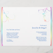 Elegantes Rainbow Floral Gay Wedding Program (Vorderseite)