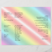 Elegantes Rainbow Floral Gay Wedding Program (Rückseite)