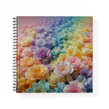 Elegantes Rainbow Floral Spiral einzigartiges Note
