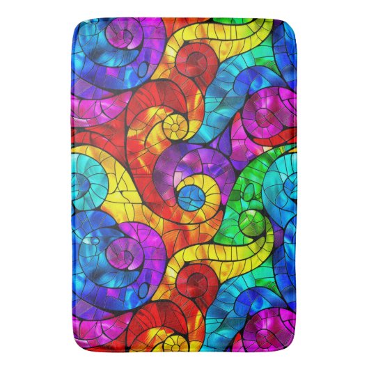 Elegantes Rainbow-gestanztes Glasmuster Badematte (Vorderseite Vertikal)