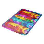 Elegantes Rainbow-gestanztes Glasmuster Badematte (Schrägansicht)