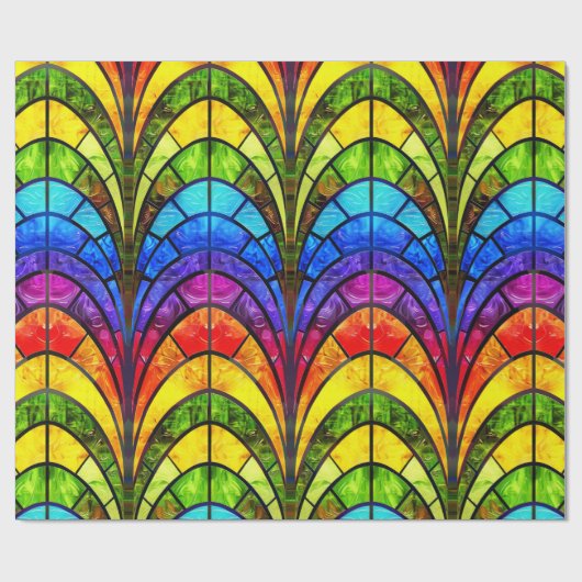 Elegantes Rainbow-gestanztes Glasmuster Geschenkpapier (Flach)