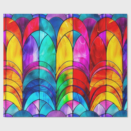Elegantes Rainbow-gestanztes Glasmuster Geschenkpapier (Flach)