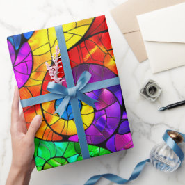 Elegantes Rainbow-gestanztes Glasmuster Geschenkpapier