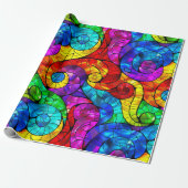 Elegantes Rainbow-gestanztes Glasmuster Geschenkpapier (Ungerollt)