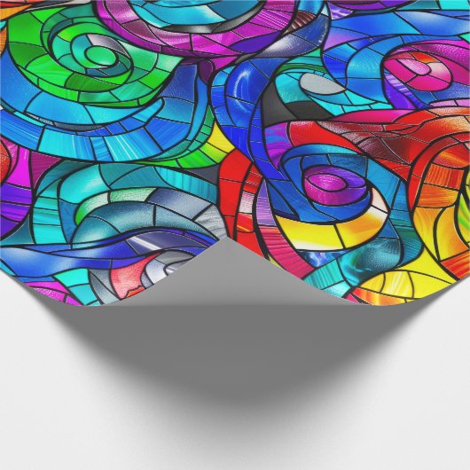 Elegantes Rainbow-gestanztes Glasmuster Geschenkpapier (Ecke)