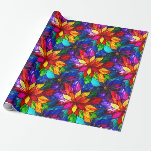 Elegantes Rainbow-gestanztes Glasmuster Geschenkpapier (Ungerollt)