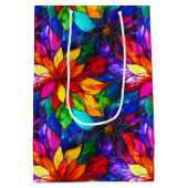 Elegantes Rainbow-gestanztes Glasmuster Mittlere Geschenktüte (Rückseite)