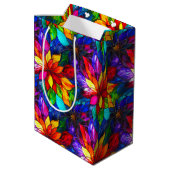 Elegantes Rainbow-gestanztes Glasmuster Mittlere Geschenktüte (Rückseite Schrägansicht)
