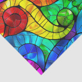 Elegantes Rainbow-gestanztes Glasmuster Seidenpapier (Detail)