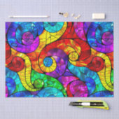 Elegantes Rainbow-gestanztes Glasmuster Seidenpapier (Handwerk)