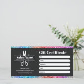 Elegantes Rainbow Glitzer Salon Geschenkgutschein (Stehend Vorderseite)