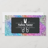 Elegantes Rainbow Glitzer Salon Geschenkgutschein (Rückseite)