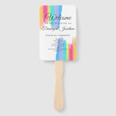 Elegantes Rainbow-Hochzeitsprogramm Fächer (Vorderseite)