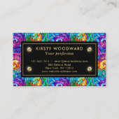 Elegantes Rainbow Jewel Tone Mosaic Glass Pattern Visitenkarte (Rückseite)