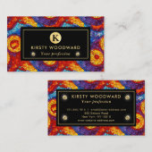 Elegantes Rainbow Jewel Tone Mosaic Glass Pattern Visitenkarte (Vorne/Hinten)
