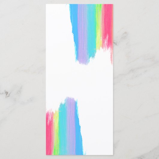 Elegantes Rainbow Watercolor LGBTQ Hochzeitessen Menükarte (Rückseite)