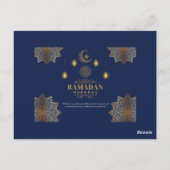 Elegantes Ramadan-Grußlicht Postkarte (Rückseite)