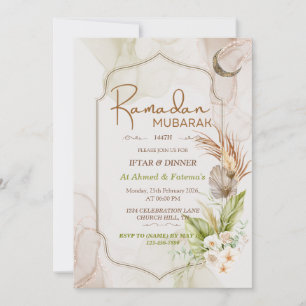 Elegantes Ramadan Mubarak Iftar Abendessen Einladu Einladung