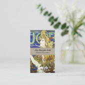Elegantes Rauchen, Job von Alphonse Mucha Art Nouv Visitenkarte (Stehend Vorderseite)