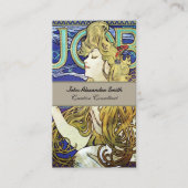 Elegantes Rauchen, Job von Alphonse Mucha Art Nouv Visitenkarte (Vorderseite)