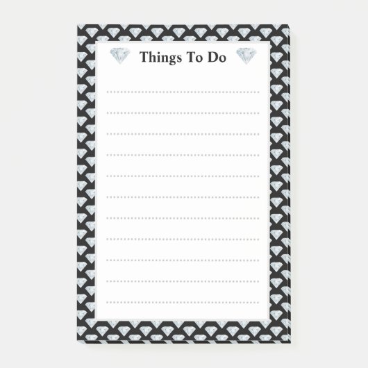 Elegantes Rautenmuster Post-it Klebezettel (Vorderseite)