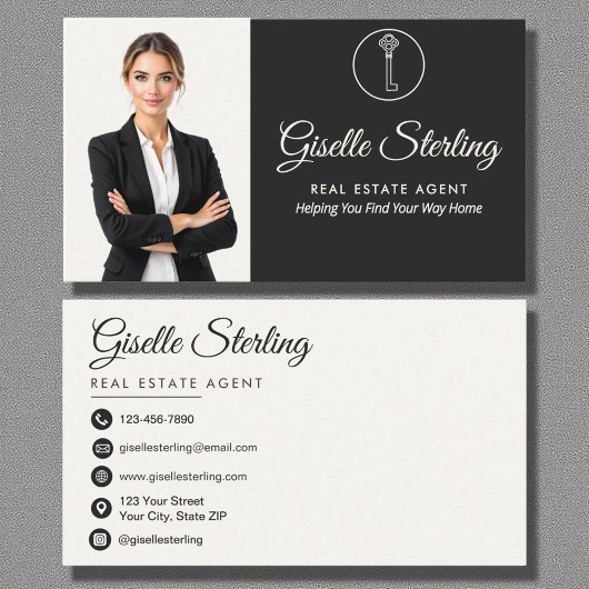 Elegantes Real Anwesen Agent Foto neutral Visitenkarte