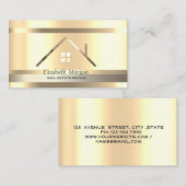 Elegantes Real Anwesen Gold gestreiftes Haus Dachz Visitenkarte (Vorne/Hinten)