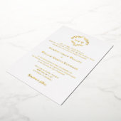 Elegantes Real gold & white Monogram katholisches  Folieneinladung (Gedreht)