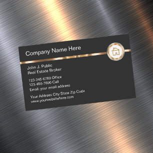 Elegantes Realtor-Thema Gold-Haus-Symbol Magnetische Visitenkarte
