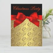 Elegantes Red and Gold Corporate Christmas Party Einladung (Stehend Vorderseite)